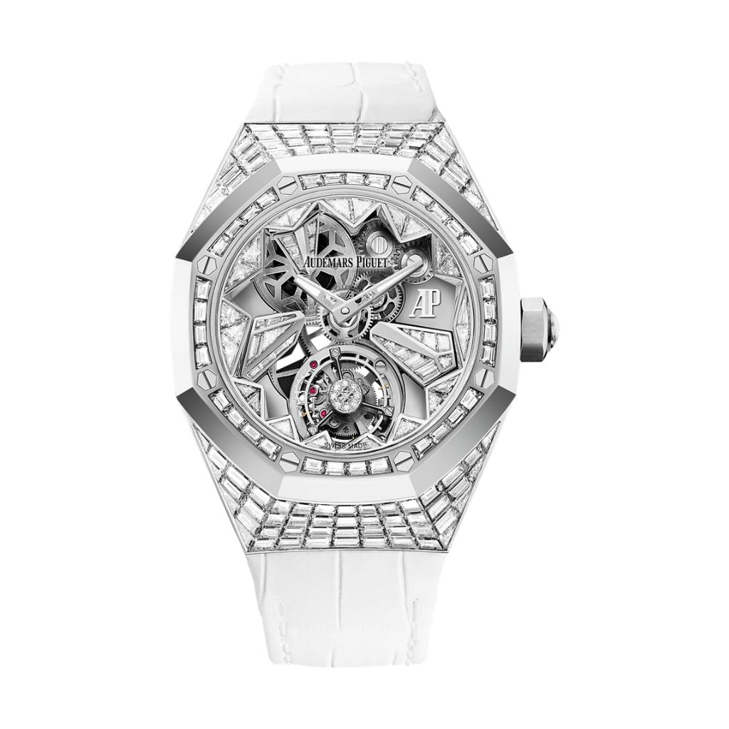 Audemars Piguet Royal Oak Concept Flying Tourbillon 38.5 mm Transparent Dial with Diamonds 18-Carat White Gold   Strap 26228BC.ZZ.D011CR.01