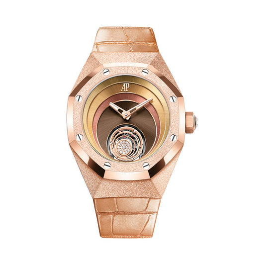 Audemars Piguet Royal Oak Concept Flying Tourbillon Tamara Ralph 38.5 mm Satin Brown Dial with Diamonds 18-Carat Pink Gold   Strap 26630OR.GG.D626CR.01