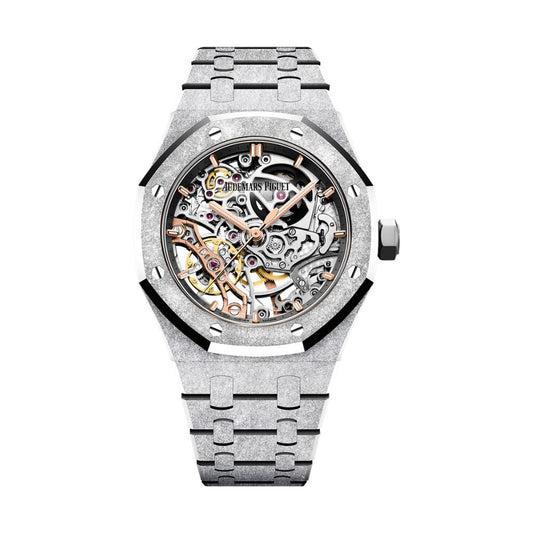 Audemars Piguet Royal Oak Double Balance Wheel Openworked 37 mm Transparent Dial 18-Carat White Gold Bracelet 15466BC.GG.1259BC.01