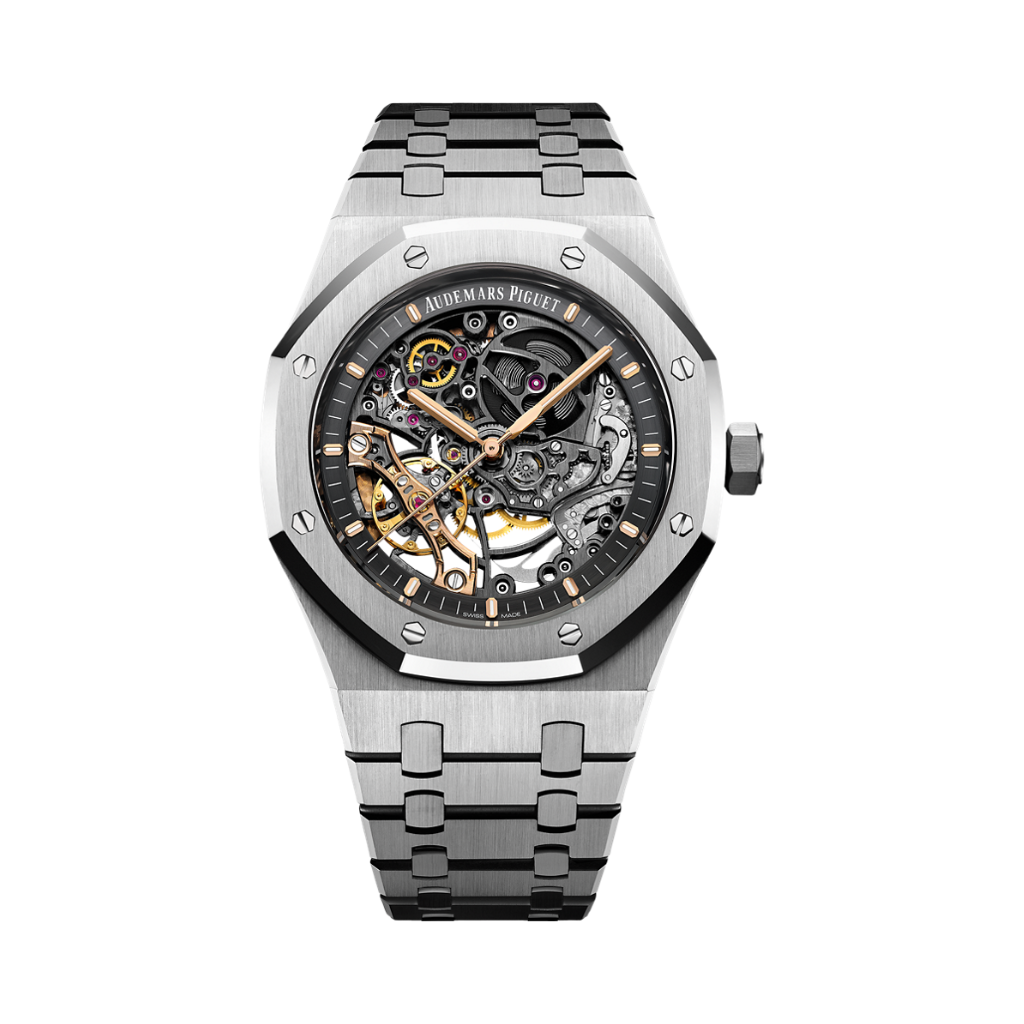 Audemars Piguet Royal Oak Double Balance Wheel Openworked 41 mm Slate Grey Dial Stainless Steel Bracelet 15407ST.OO.1220ST.01