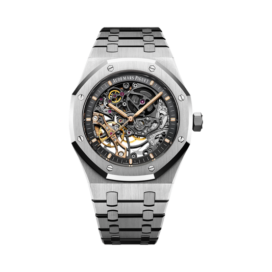 Audemars Piguet Royal Oak Double Balance Wheel Openworked 41 mm Slate Grey Dial Stainless Steel Bracelet 15407ST.OO.1220ST.01