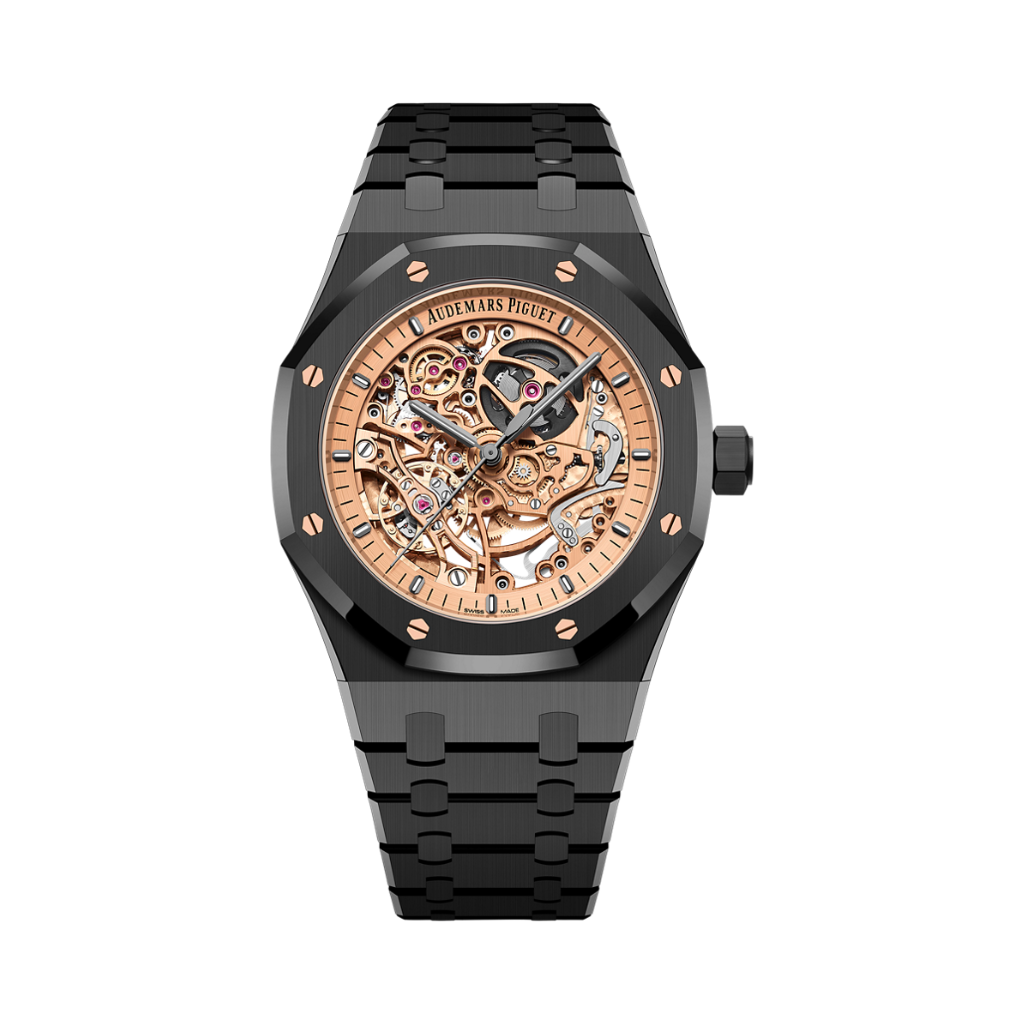 Audemars Piguet Royal Oak Double Balance Wheel Openworked 41 mm Transparent Dial Black Ceramic Bracelet 15416CE.OO.1225CE.02