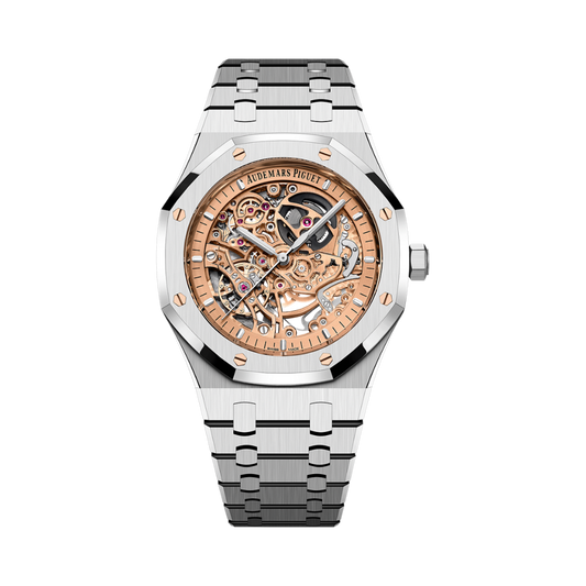 Audemars Piguet Royal Oak Double Balance Wheel Openworked 41 mm Transparent Dial Stainless Steel Bracelet 15407ST.OO.1220ST.02
