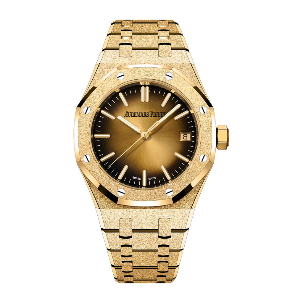 Audemars Piguet Royal Oak Frosted Gold Selfwinding 37 mm Yellow  Dial 18-Carat Yellow Gold Bracelet 15550BA.GG.1356BA.01