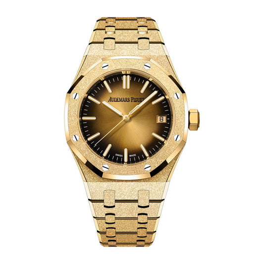Audemars Piguet Royal Oak Frosted Gold Selfwinding 37 mm Yellow  Dial 18-Carat Yellow Gold Bracelet 15550BA.GG.1356BA.01