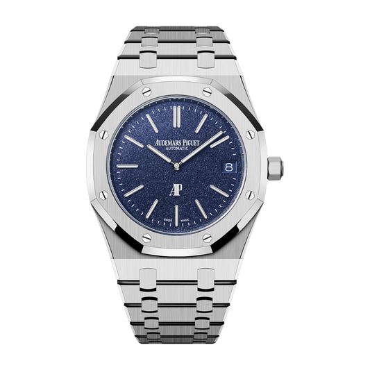 Audemars Piguet Royal Oak Jumbo Extra-Thin 39 mm Blue  Dial 18-Carat White Gold Bracelet 16202BC.OO.1240BC.02