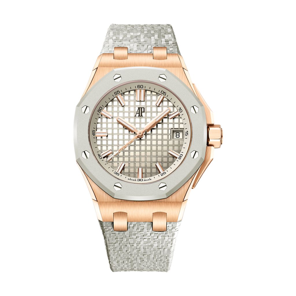Audemars Piguet Royal Oak Offshore Selfwinding 37 mm Ivory Dial 18-Carat Pink Gold Strap 77605OK.OO.A101CA.01