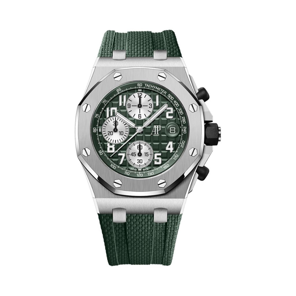 Audemars Piguet Royal Oak Offshore Selfwinding Chronograph 42 mm Khaki Green Dial Titanium Rubber Strap 26238TI.OO.A056CA.01