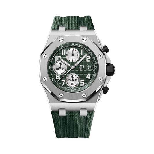 Audemars Piguet Royal Oak Offshore Selfwinding Chronograph 42 mm Khaki Green Dial Titanium Rubber Strap 26238TI.OO.A056CA.01