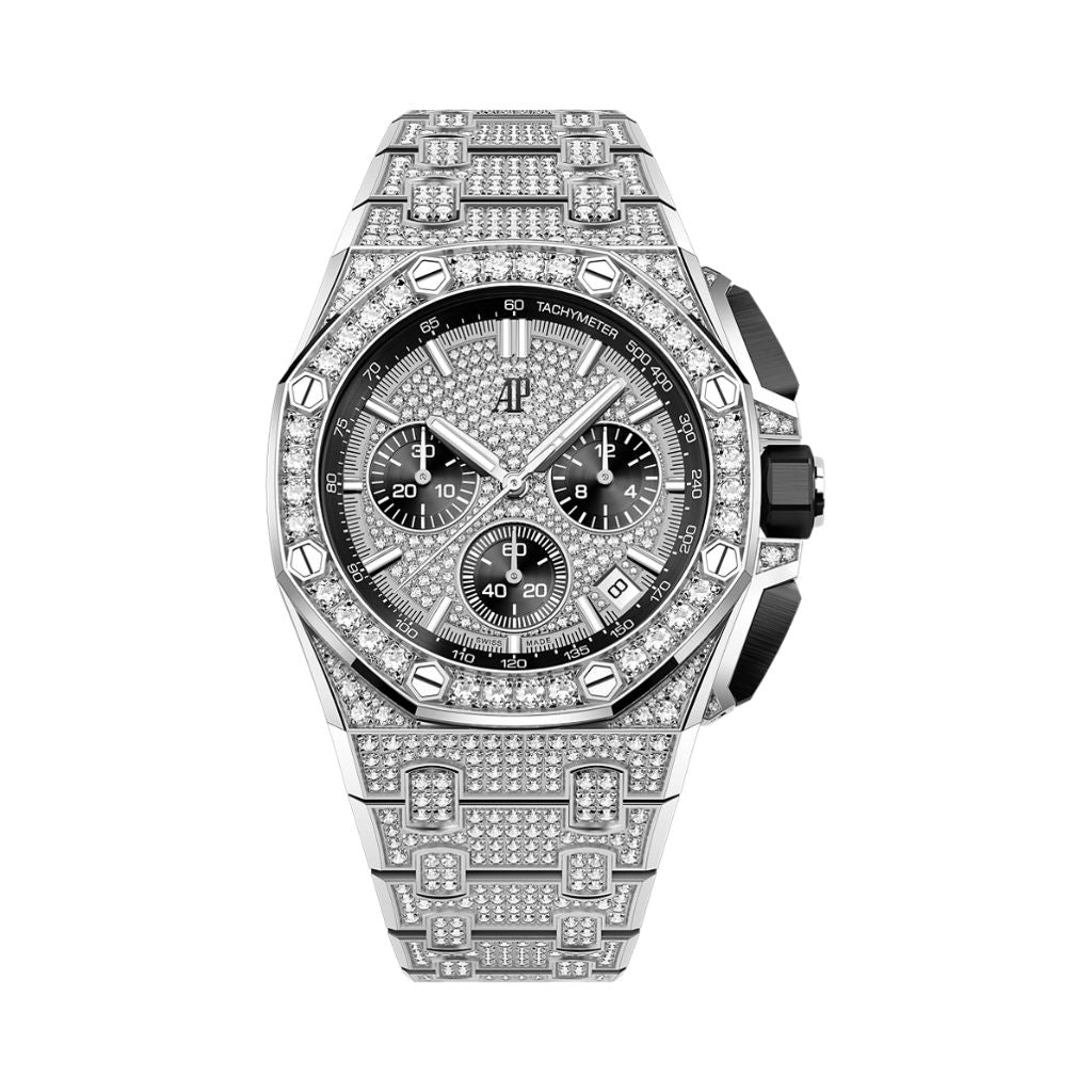 Audemars Piguet Royal Oak Offshore Selfwinding Chronograph 43 mm Diamond Paved Dial 18-Carat White Gold Bracelet 26423BC.ZZ.2100BC.01