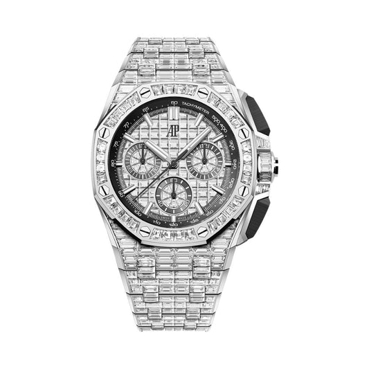Audemars Piguet Royal Oak Offshore Selfwinding Chronograph 43 mm Diamond Paved Dial 18-Carat White Gold Bracelet 26425BC.ZZ.8045BC.01