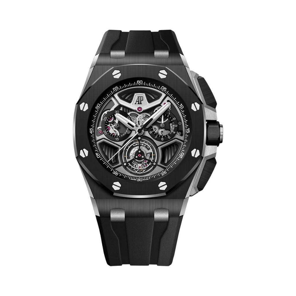 Audemars Piguet Royal Oak Offshore Selfwinding Tourbillon Chronograph 43 mm Black Dial Ceramic Rubber Strap 26622CE.OO.D002CA.01