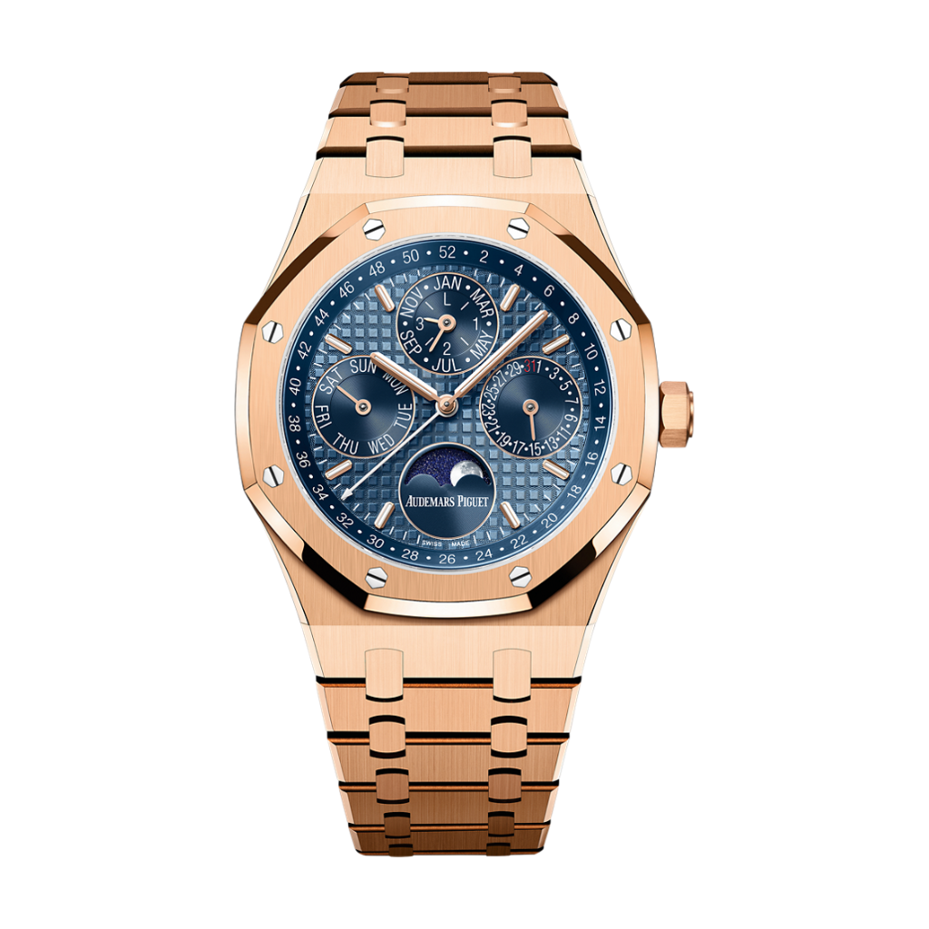 Audemars Piguet Royal Oak Perpetual Calendar 41 mm Blue  Dial 18-Carat Pink Gold Bracelet 26574OR.OO.1220OR.03