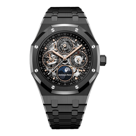 Audemars Piguet Royal Oak Perpetual Calendar Openworked 41 mm Transparent Dial Black Ceramic Bracelet 26585CE.OO.1225CE.01