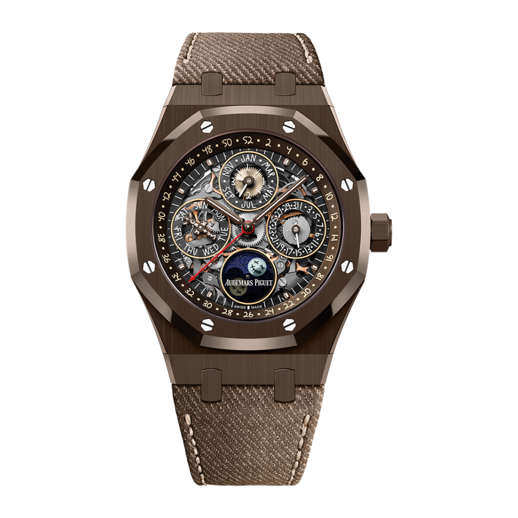 Audemars Piguet Royal Oak Perpetual Calendar Openworked "Cactus Jack" 41 mm Transparent Dial Brown Ceramic   Strap 26585CM.OO.D301VE.01