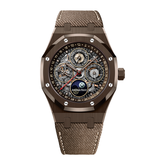 Audemars Piguet Royal Oak Perpetual Calendar Openworked "Cactus Jack" 41 mm Transparent Dial Brown Ceramic   Strap 26585CM.OO.D301VE.01
