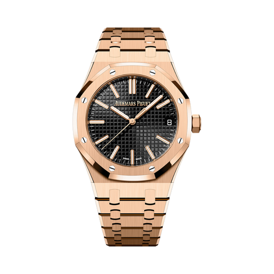 Audemars Piguet Royal Oak Selfwinding 41 mm Black Dial 18-Carat Pink Gold Bracelet 15510OR.OO.1320OR.04