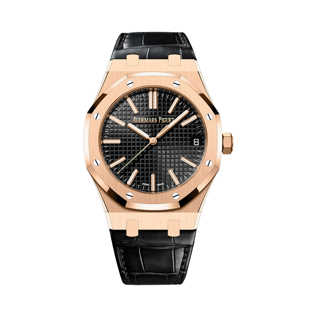 Audemars Piguet Royal Oak Selfwinding 41 mm Black Dial 18-Carat Pink Gold   Strap 15510OR.OO.D002CR.02