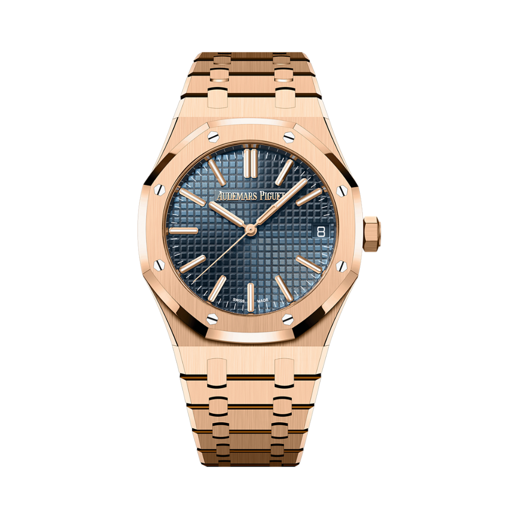 Audemars Piguet Royal Oak Selfwinding 41 mm Blue  Dial 18-Carat Pink Gold Bracelet 15510OR.OO.1320OR.03