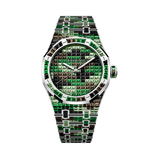 Audemars Piguet Royal Oak Selfwinding 41 mm Diamond Paved Dial 18-Carat White Gold Bracelet 15514BC.YY.1284BC.02