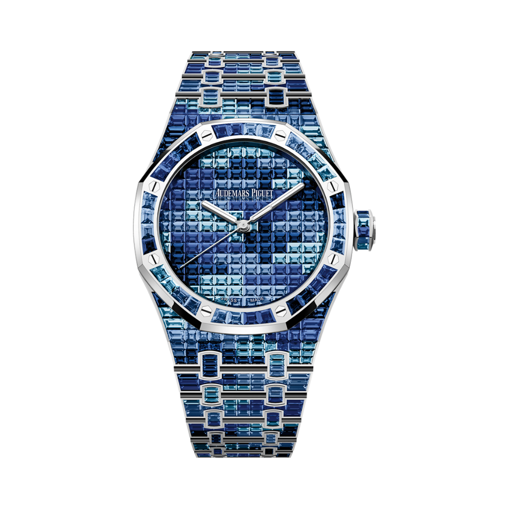 Audemars Piguet Royal Oak Selfwinding 41 mm Diamond Paved Dial 18-Carat White Gold Bracelet 15514BC.YY.1284BC.04