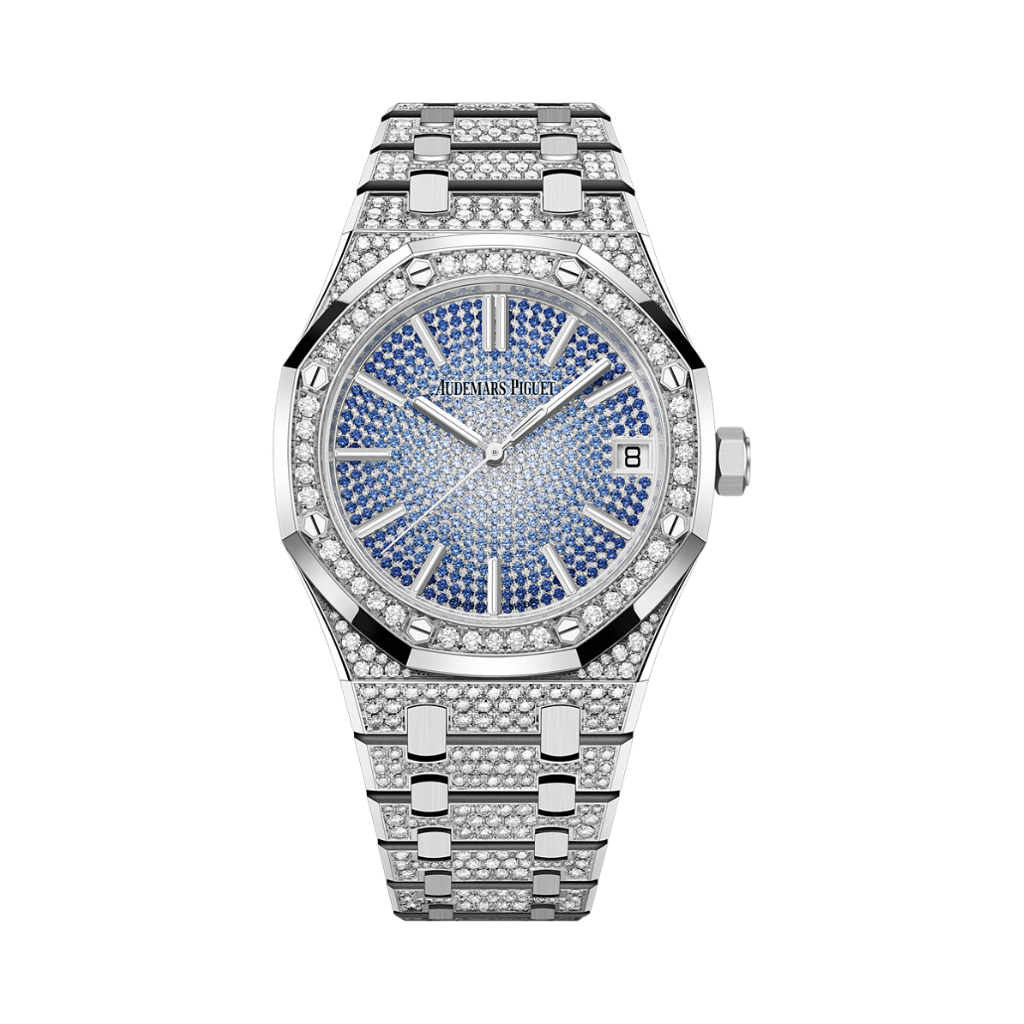 Audemars Piguet Royal Oak Selfwinding "50th Anniversary" 41 mm Diamond Paved Dial 18-Carat White Gold Bracelet 15512BC.ZZ.1322BC.01