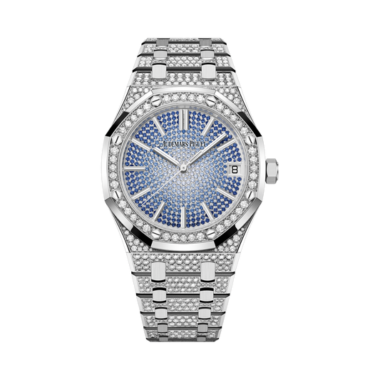 Audemars Piguet Royal Oak Selfwinding "50th Anniversary" 41 mm Diamond Paved Dial 18-Carat White Gold Bracelet 15512BC.ZZ.1322BC.01