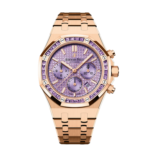 Audemars Piguet Royal Oak Selfwinding Chronograph 38 mm Purple  Dial with Diamonds 18-Carat Pink Gold Bracelet 26319OR.AY.1256OR.01