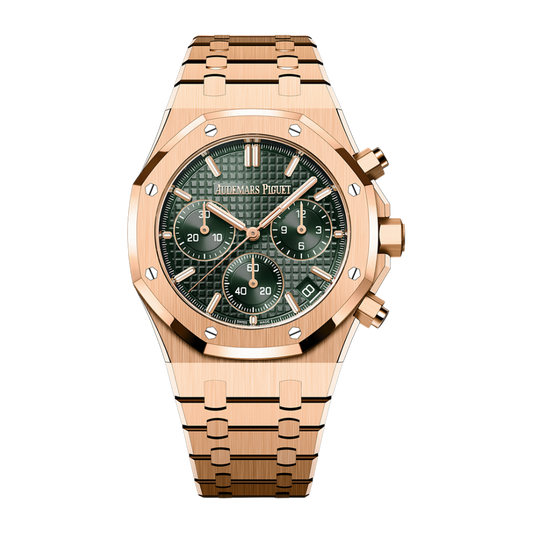Audemars Piguet Royal Oak Selfwinding Chronograph 41 mm Khaki Green Dial 18-Carat Pink Gold Bracelet 26240OR.OO.1320OR.08