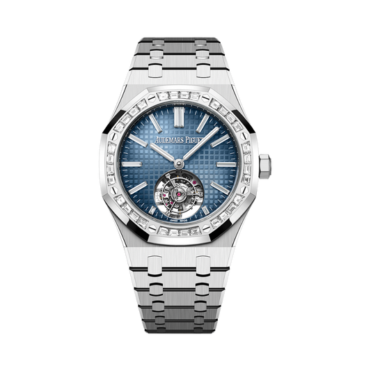 Audemars Piguet Royal Oak Selfwinding Flying Tourbillon 41 mm Blue  Dial with Diamonds 18-Carat White Gold Bracelet 26730BC.ZZ.1320BC.02