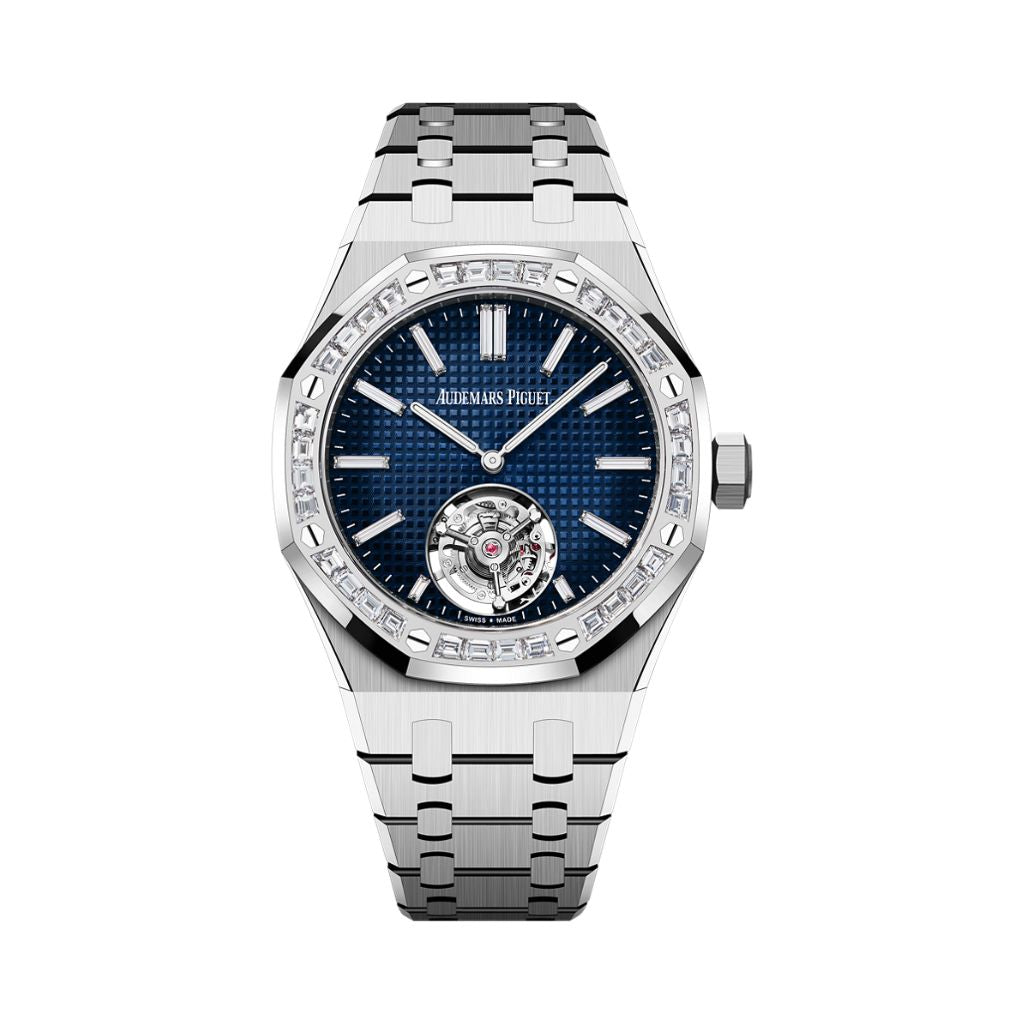 Audemars Piguet Royal Oak Selfwinding Flying Tourbillon Extra-Thin RD#3 37 mm Blue  Dial with Diamonds 18-Carat White Gold Bracelet 26660BC.ZZ.1356BC.01