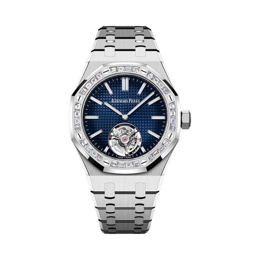 Audemars Piguet Royal Oak Selfwinding Flying Tourbillon Extra-Thin RD#3 37 mm Blue  Dial with Diamonds 18-Carat White Gold Bracelet 26660BC.ZZ.1356BC.01