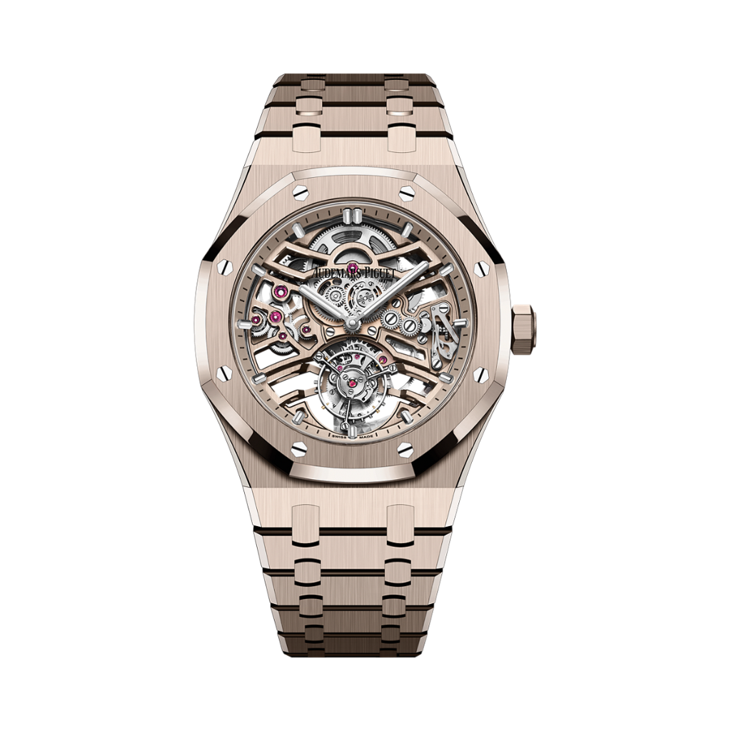 Audemars Piguet Royal Oak Selfwinding Flying Tourbillon Openworked 41 mm Transparent Dial 18-Carat Sand Gold Bracelet 26735SG.OO.1320SG.01