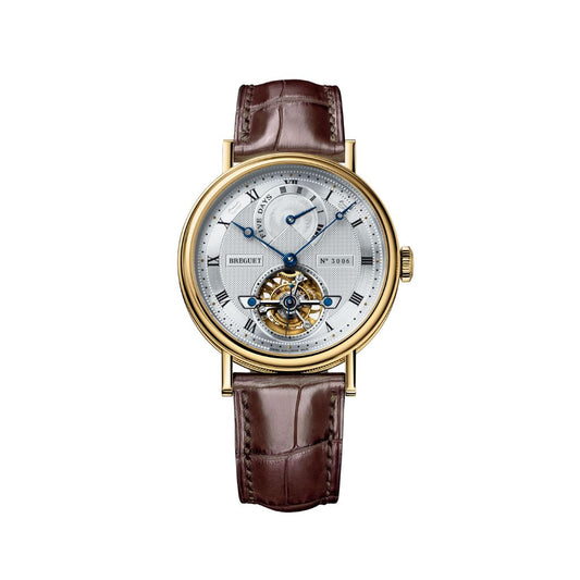 Breguet Classique 39 mm Silver Dial 18k Yellow Gold Brown Leather Strap 5317BA/12/9V6