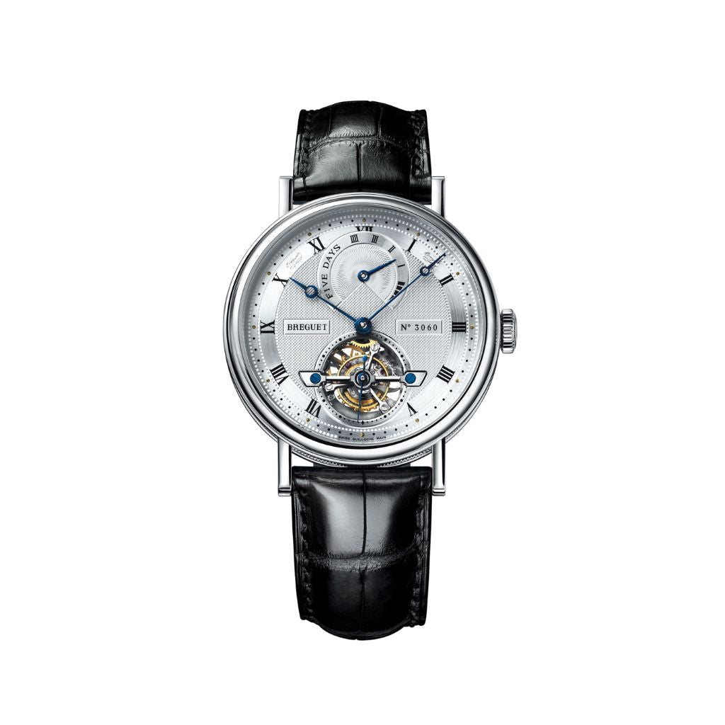 Breguet Classique 39 mm Silver Dial Platinum Black Leather Strap 5317PT/12/9V6