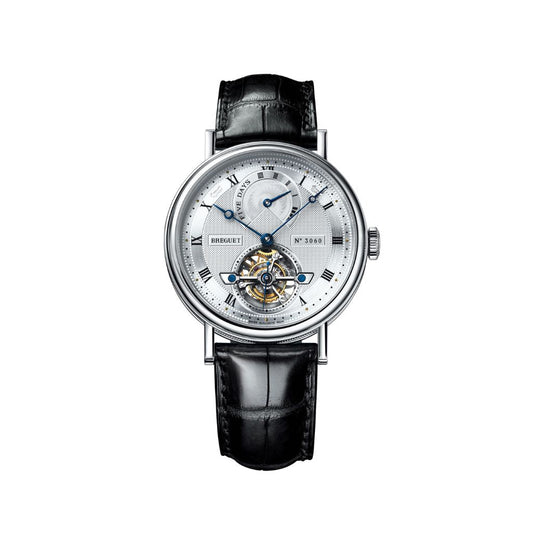 Breguet Classique 39 mm Silver Dial Platinum Black Leather Strap 5317PT/12/9V6