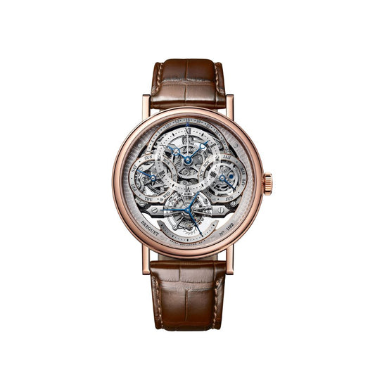Breguet Classique 41 mm Silver Dial 18k Rose Gold Brown Leather Strap 3795BR/1E/9WU