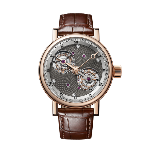 Breguet Classique 44 mm Dark Grey Dial 18k Rose Gold Brown Leather Strap 5347BR/2A/9ZU