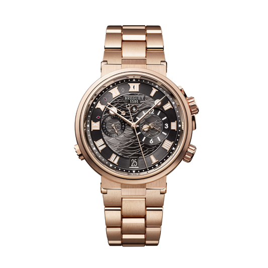 Breguet Marine 40 mm Black Dial 18k Rose Gold Bracelet 5547BR/G3/RZ0