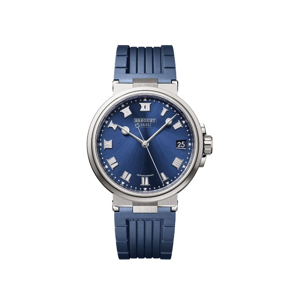Breguet Marine 40 mm Blue Dial Titanium Blue Rubber Strap 5517TI/Y1/5ZU