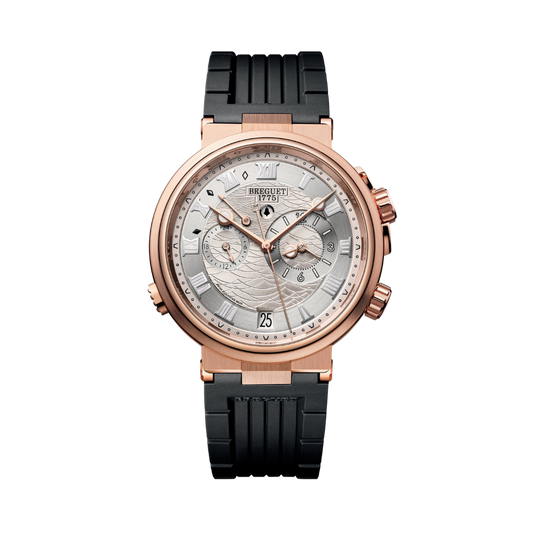 Breguet Marine 40 mm Silver Dial 18k Rose Gold Black Rubber Strap 5547BR/12/5ZU