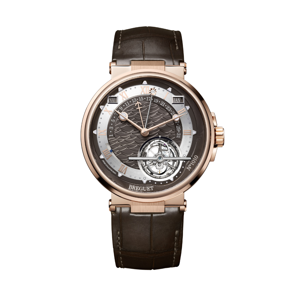 Breguet Marine 43.9 mm Brown Dial 18k Rose Gold Brown Leather Strap 5887BR/G2/9WV