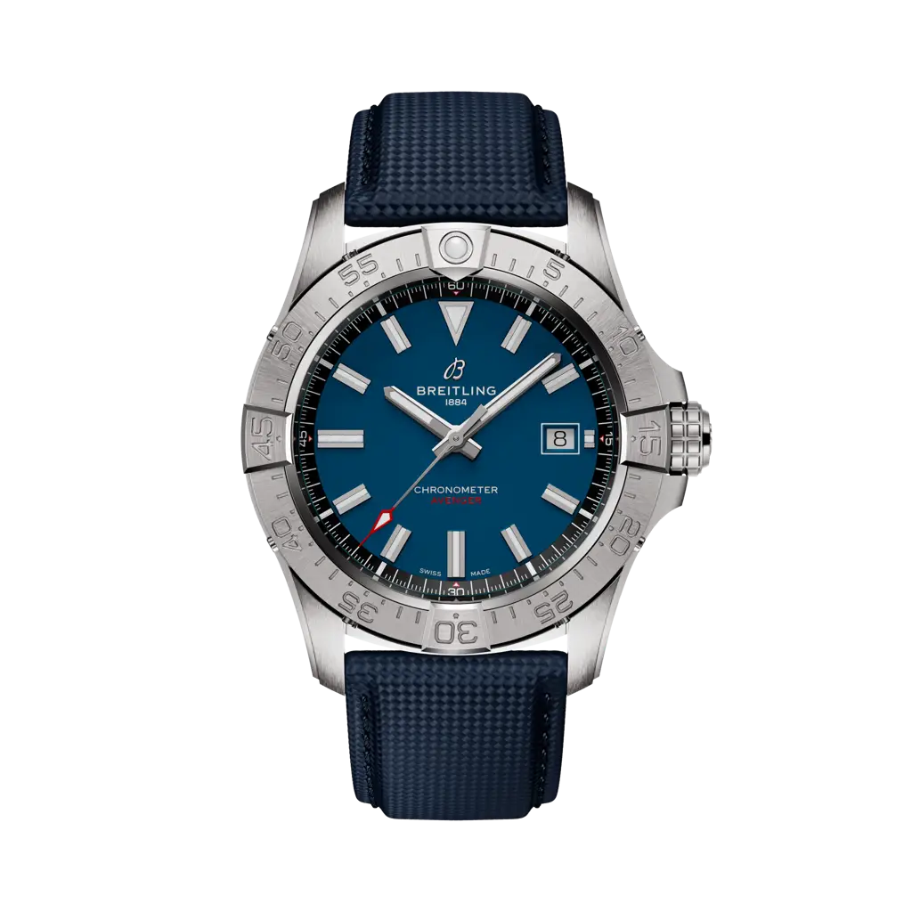 Breitling Avenger Automatic 42 mm Blue Dial Stainless Steel   Leather Blue Strap A17328101C1X1