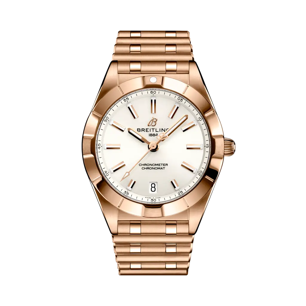 Breitling Chronomat 32 mm Beige Dial 18K Red Gold Bracelet R77310101A1R1