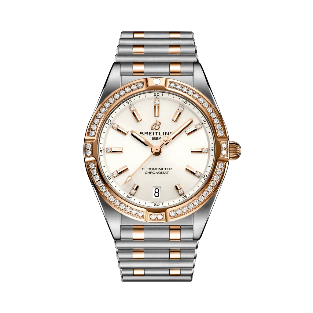 Breitling Chronomat 32mm Beige Dial Stainless Steel & 18K Red Gold (Gem-Set) Bracelet U77310591A1U1