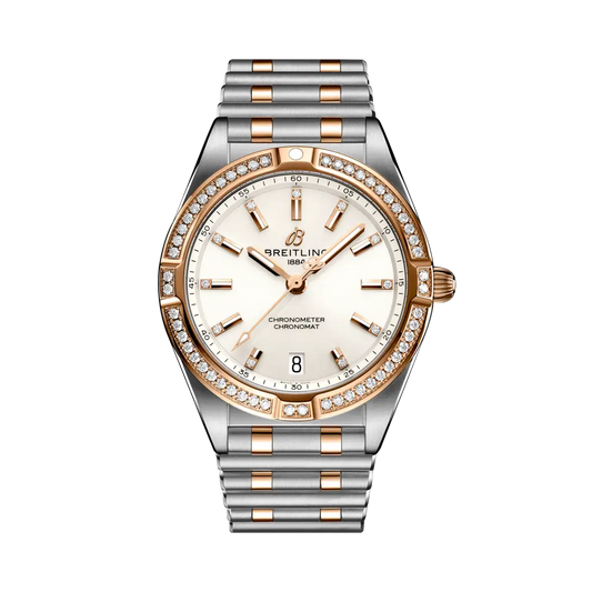 Breitling Chronomat 32mm Beige Dial Stainless Steel & 18K Red Gold (Gem-Set) Bracelet U77310591A1U1