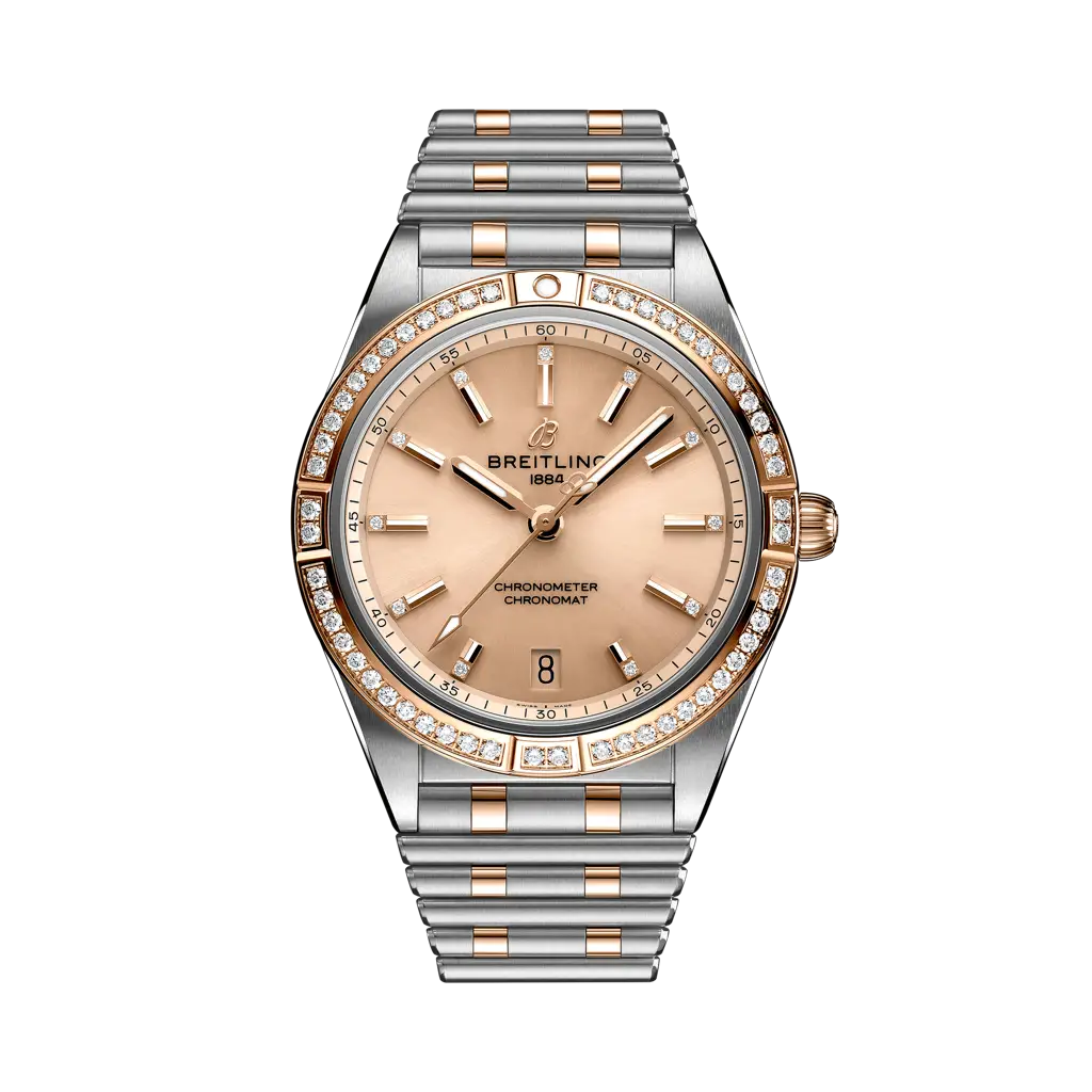 Breitling Chronomat Automatic 36mm Beige Dial Stainless Steel & 18K Red Gold (Gem-Set) Bracelet U10380591K1U1