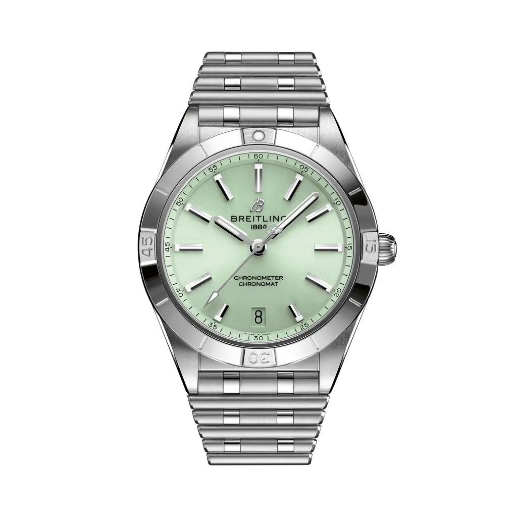 Breitling Chronomat Automatic 36mm Light Green Dial Stainless Steel Bracelet A10380101L1A1
