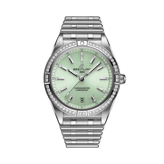 Breitling Chronomat Automatic 36mm Light Green Dial Stainless Steel (Gem-Set) Bracelet A10380591L1A1