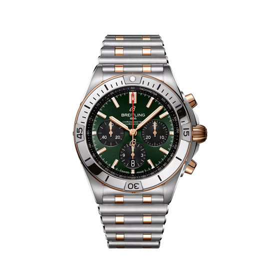 Breitling Chronomat B01 42 mm Green and Black Dial Stainless Steel & 18K Red Gold Metal Bracelet UB0134131L1U1